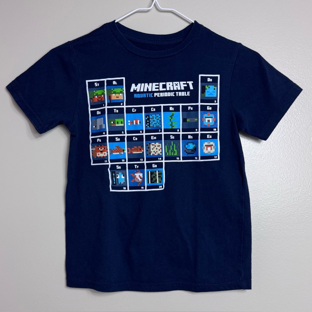 $3 add on* Small Minecraft Kids Navy Periodic Table Graphic Tee